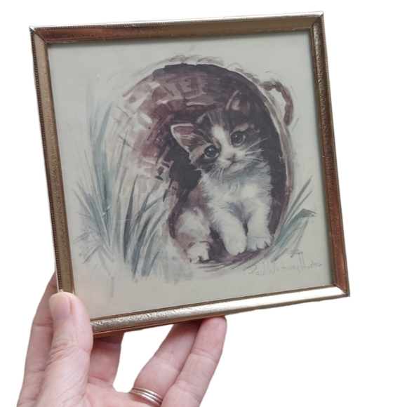 Set of 2- 5"x5"  Paul Whitney Hunter  Prints- Kittens - Picture 3 of 5